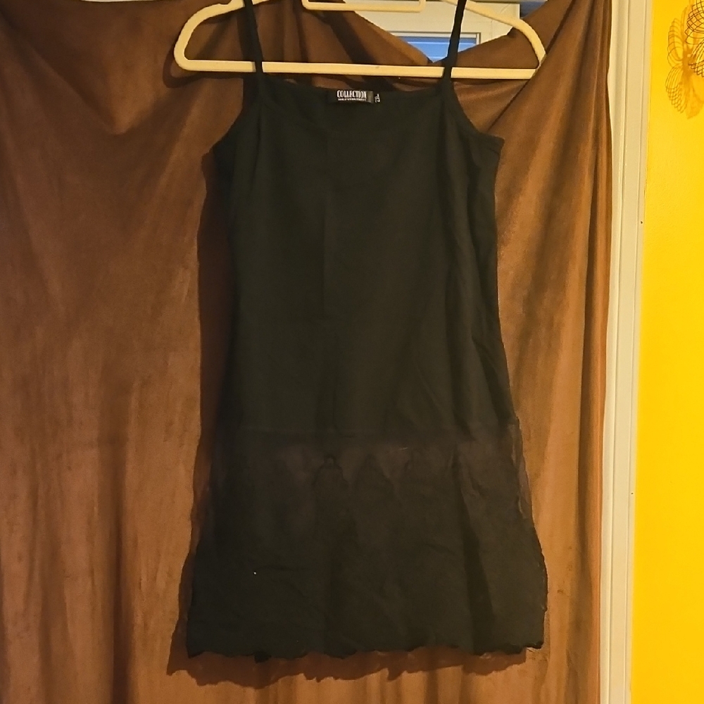 Charlotte Russe Black Spaghetti Strap Mini Slip Dress